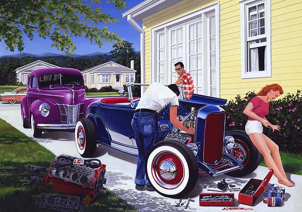 Automotive Art by Bruce Kaiser, Hot Rod Art Home Page