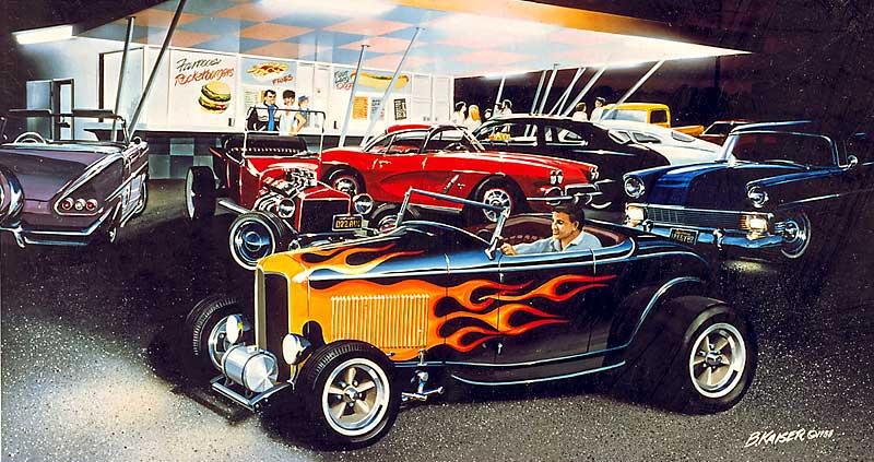 Automotive Art by Bruce Kaiser, Hot Rod Art Home Page