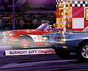 Drag Cars, 60s Drag Racing Painting, 1968 GTO, 1960 Corvette