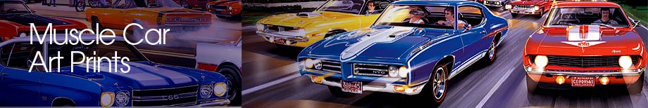 Muscle Car Art, Prints, Woodward Avenue, Paintings of muscle cars, Automotive Art