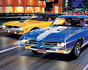 Bruce Kaiser Muscle Car Art, Woodward Ave, Muscle Cars, Street Racing, 69 Camaro COPO. Royal Bobcat GTO, 70 Hemi Cuda, Totum Pole