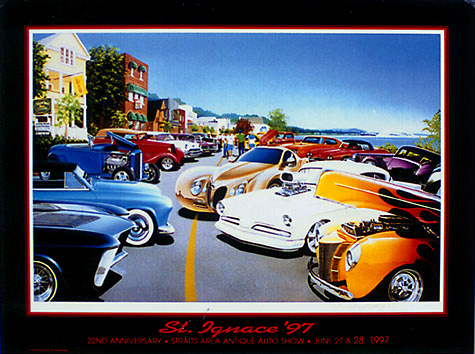 hot rod art prints. St. Ignace 97 Hot Rod Print